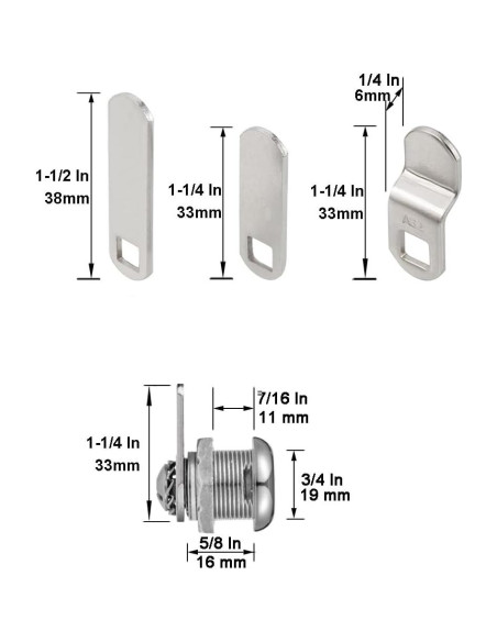 Cerradura de Cámara WOOCH BCL-16N-2P Cromada 5/8"