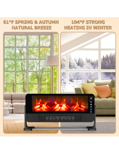 Calefactor Eléctrico Honitra Chimenea 2000W Control Remoto