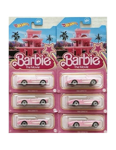 Hot Wheels Vehículo Diecast Barbie 1956 Corvette Paquete 6