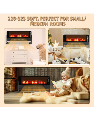 Calefactor Eléctrico Honitra Chimenea 2000W Control Remoto