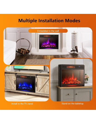 Chimenea Eléctrica GOFLAME 63.5cm Empotrada Control Remoto