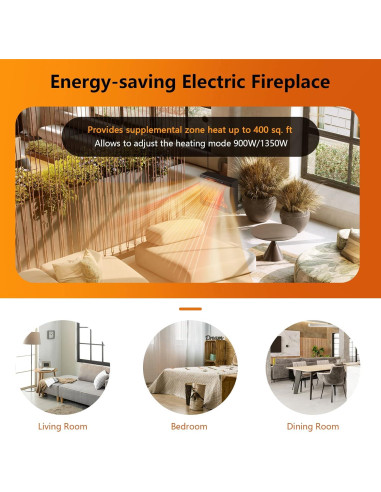 Chimenea Eléctrica GOFLAME 63.5cm Empotrada Control Remoto