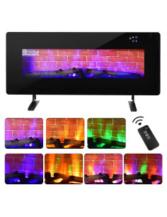 Chimenea Eléctrica COSTWAY 107 cm Control Remoto 1400W