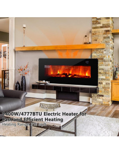 Chimenea Eléctrica COSTWAY 107 cm Control Remoto 1400W 2