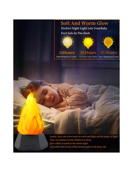 Lámpara de Fuego Falso ARTISTMART 3 Modos Recargable