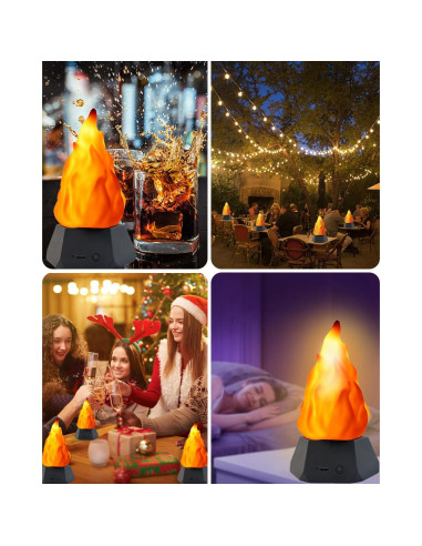 Lámpara de Fuego Falso ARTISTMART 3 Modos Recargable