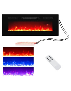 Chimenea Eléctrica COSTWAY 91.4 cm 750W/1500W LED Control Remoto