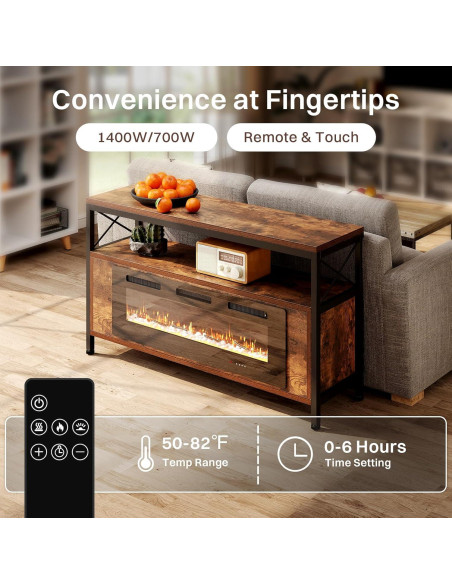 Chimenea Eléctrica FODINGHILL AD 101,6 cm con Control Remoto