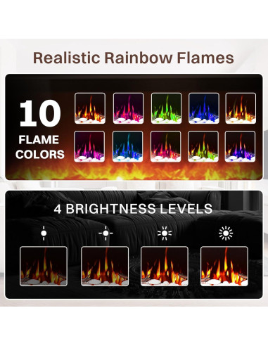 Chimenea Eléctrica FODINGHILL AD 101,6 cm con Control Remoto