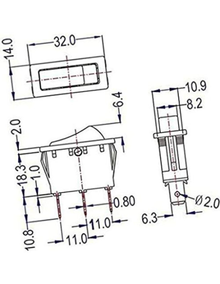 Interruptor Rocker Iluminado Light Country 20A 125V para Chimeneas
