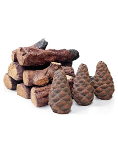 Troncos de Chimenea a Gas Heyfurni 10 Piezas Cerámica