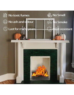 Troncos de Chimenea a Gas Heyfurni 10 Piezas Cerámica 2