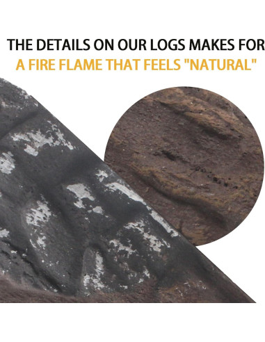 Troncos de Chimenea a Gas Heyfurni 10 Piezas Cerámica