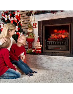 Chimenea Eléctrica COSTWAY 1500W 20" con Llama Realista 2