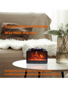 Calentador de Cera Chimenea con Llama Dinámica y Temporizador 2