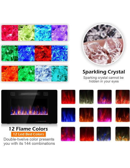 Chimenea Eléctrica Empotrada MAT EXPERT 30" 750W/1500W