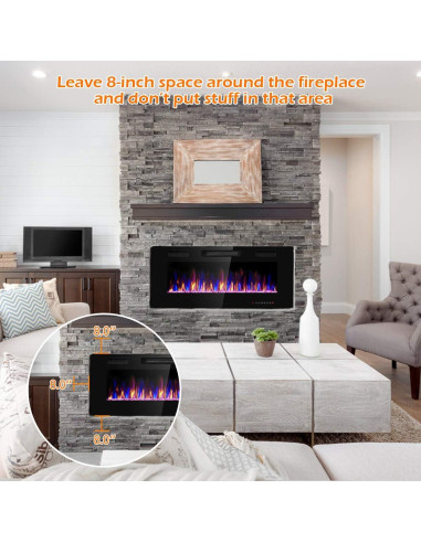 Chimenea Eléctrica Empotrada MAT EXPERT 30" 750W/1500W