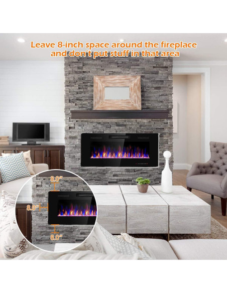 Chimenea Eléctrica Empotrada MAT EXPERT 30" 750W/1500W