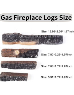 Juego de 4 Troncos de Cerámica para Chimenea Coosoromas 2