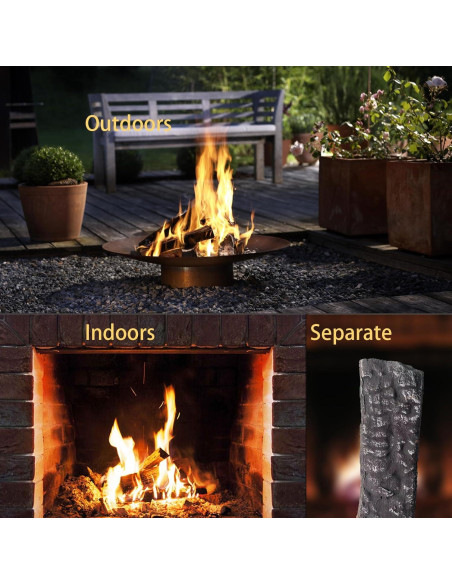 Juego de 4 Troncos de Cerámica para Chimenea Coosoromas