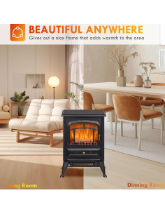 Calentador de Chimenea Eléctrica Genérico 20,12 m 750W/1500W 2