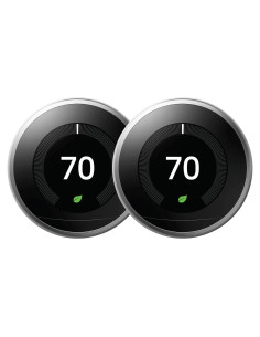 Termostato Inteligente Google Nest Acero Inoxidable 3ra Gen Paquete de 2