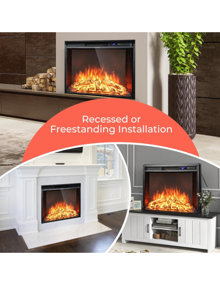 Chimenea Eléctrica GOFLAME 67.8cm con Control Remoto y Termostato