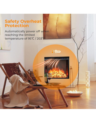 Chimenea Eléctrica GOFLAME 67.8cm con Control Remoto y Termostato
