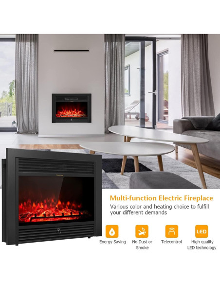 Insertos de Chimenea Eléctrica MAT EXPERT 750/1500W Negro