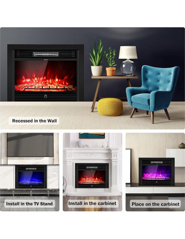 Insertos de Chimenea Eléctrica MAT EXPERT 750/1500W Negro