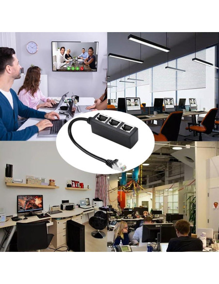 Divisor Ethernet RJ45 1 Macho a 3 Hembras HRIOEKAX