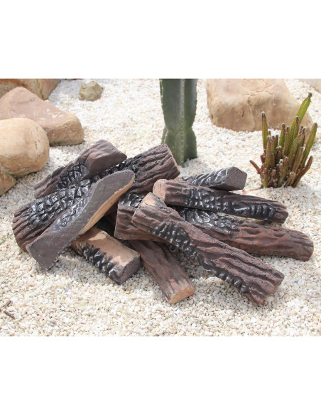 Set de 10 Troncos de Chimenea a Gas Grandhom 38 cm