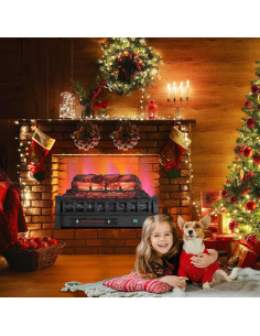 Calentador de Chimenea Eléctrica COSTWAY 1500W 93m2 2