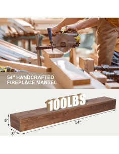 Estante Flotante de Madera TECANA 54" Rústico 100 lbs 2