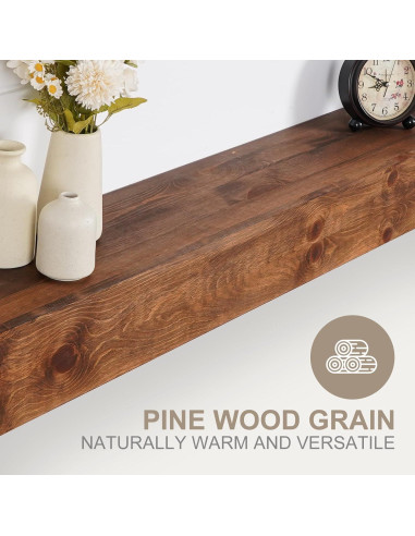 Estante Flotante de Madera TECANA 54" Rústico 100 lbs