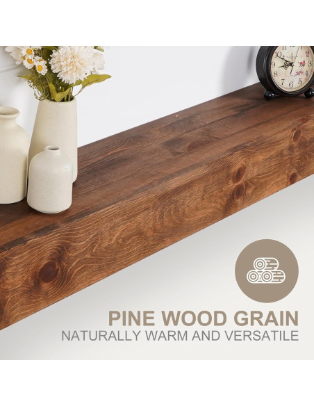 Estante Flotante de Madera TECANA 54" Rústico 100 lbs