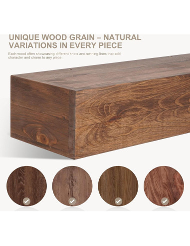 Estante Flotante de Madera TECANA 54" Rústico 100 lbs