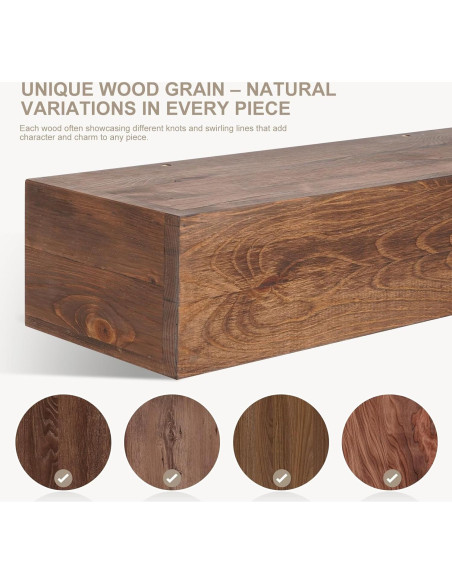 Estante Flotante de Madera TECANA 54" Rústico 100 lbs