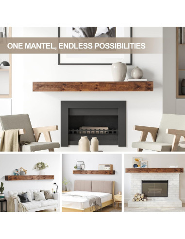 Estante Flotante de Madera TECANA 54" Rústico 100 lbs