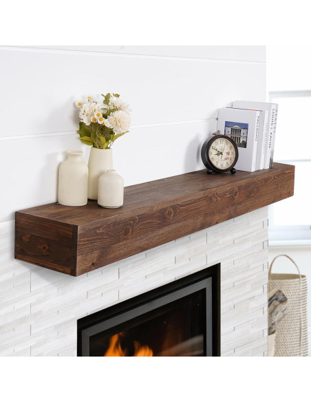 Estante Flotante de Madera TECANA 54" Rústico 100 lbs