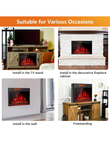 Chimenea Eléctrica ARLIME 71 cm con Control Remoto y Termostato