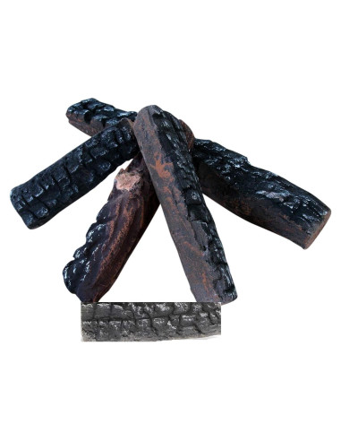 Juego de 5 Troncos de Cerámica Youlian para Chimenea