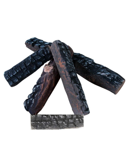 Juego de 5 Troncos de Cerámica Youlian para Chimenea