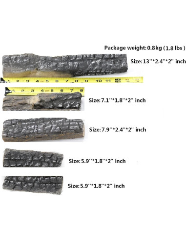 Juego de 5 Troncos de Cerámica Youlian para Chimenea
