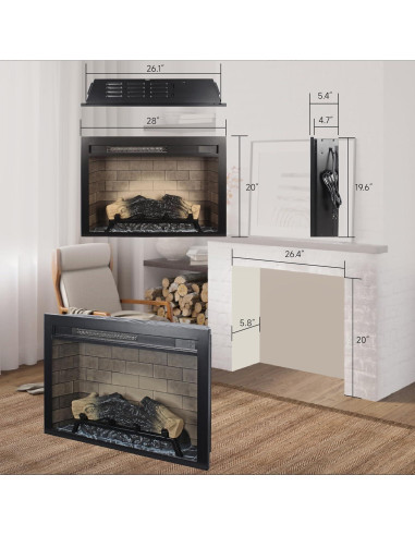 Chimenea Eléctrica Genérico 71 cm Llamas Multicolores