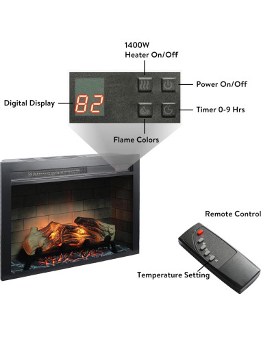 Chimenea Eléctrica Genérico 71 cm Llamas Multicolores