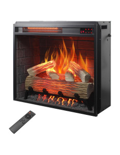 Chimenea eléctrica Genérico 60 cm con control remoto y troncos