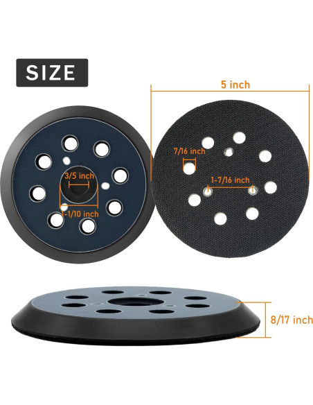 Pad de Reemplazo Lijadora 5" RUIHONGV para DeWalt y Makita