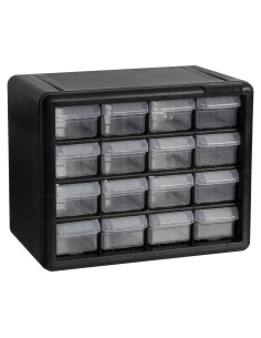 Gabinete de Almacenamiento Akro-Mils 16 Cajones Negro 26.67x16.51x21.59 cm