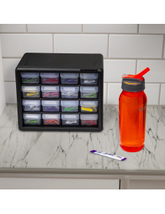 Gabinete de Almacenamiento Akro-Mils 16 Cajones Negro 26.67x16.51x21.59 cm 2